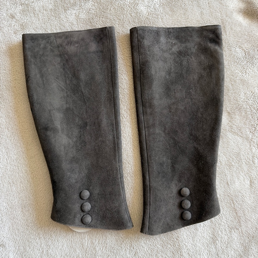 Suede half chaps boot gaiters in brown